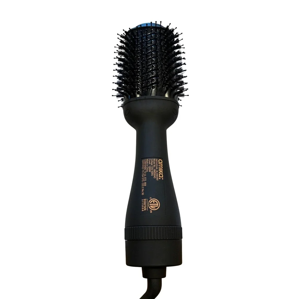 Amika Hair Blow Dryer Brush 2.0 Oval Ionic Styling Tool Black 1000W